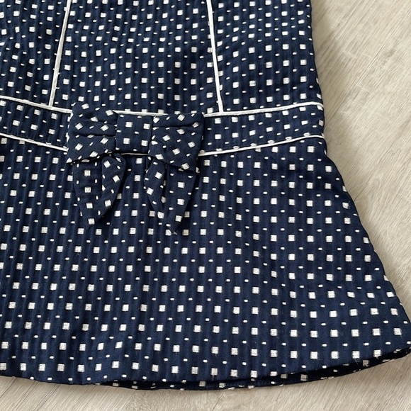 Jamie and Jack Geo Print Dobby Dress Navy Classic Cotton Blend Girls 2T - Picture 3 of 11